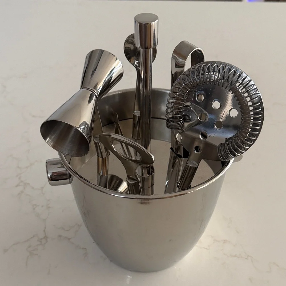 Crate & Barrel Stainless Steel Bar Tool Set